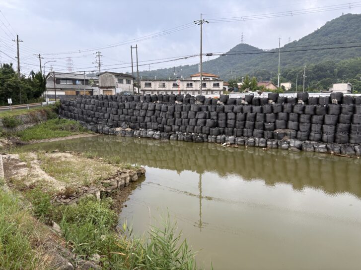 県道65号（神戸加古川姫路線）崩落現場　東向き　2026年7月19日撮影