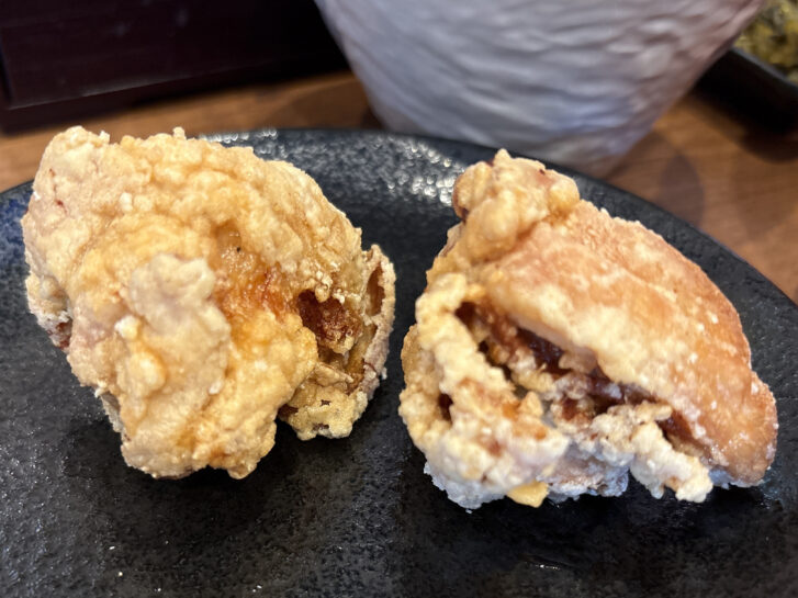 高砂市 豚骨武将 優 魚介豚骨 日替わり定食の唐揚げ