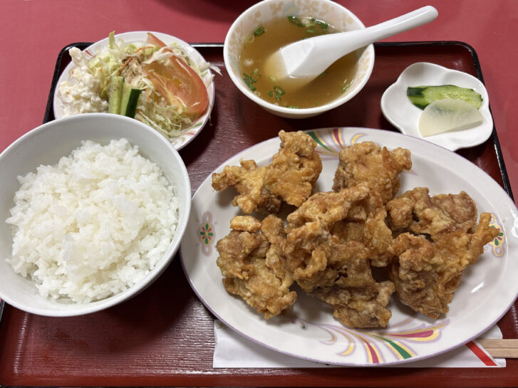 野口町北野 北京料理夜来香の唐揚げ定食