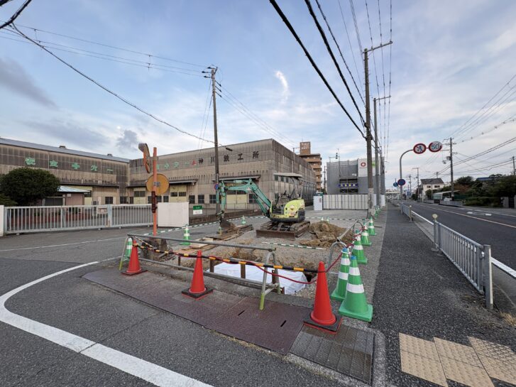 本家しんべえ東加古川本店 解体跡地 敷地東側から見た工事の様子