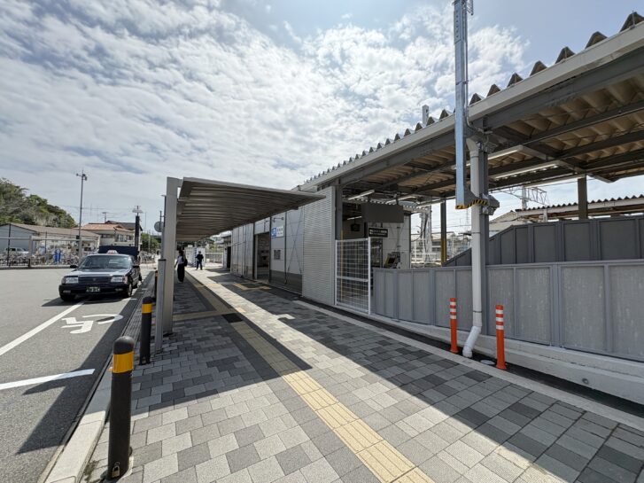 JR曽根駅 仮駅舎西側から