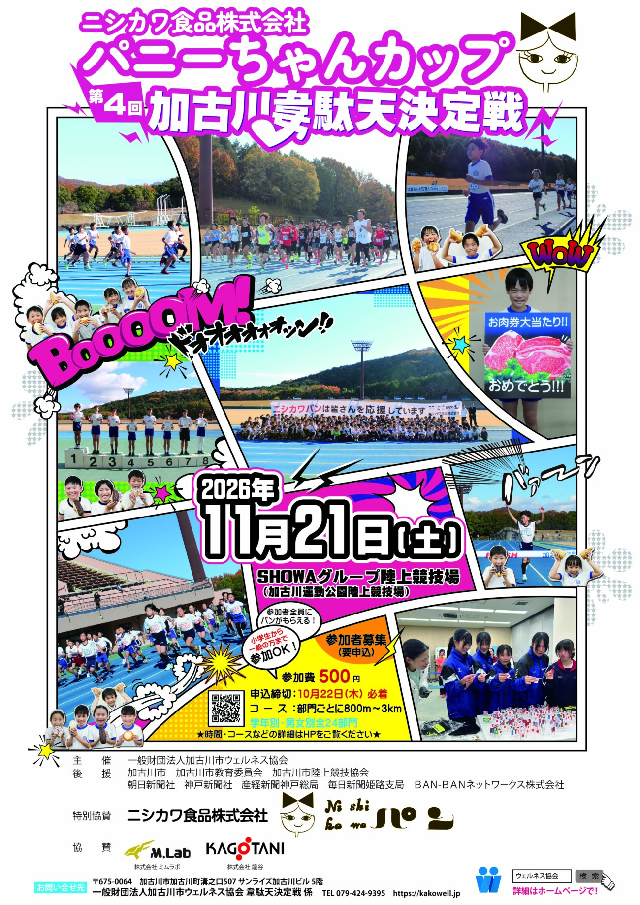 パニーちゃんカップ 第4回 加古川韋駄天決定戦 告知チラシ