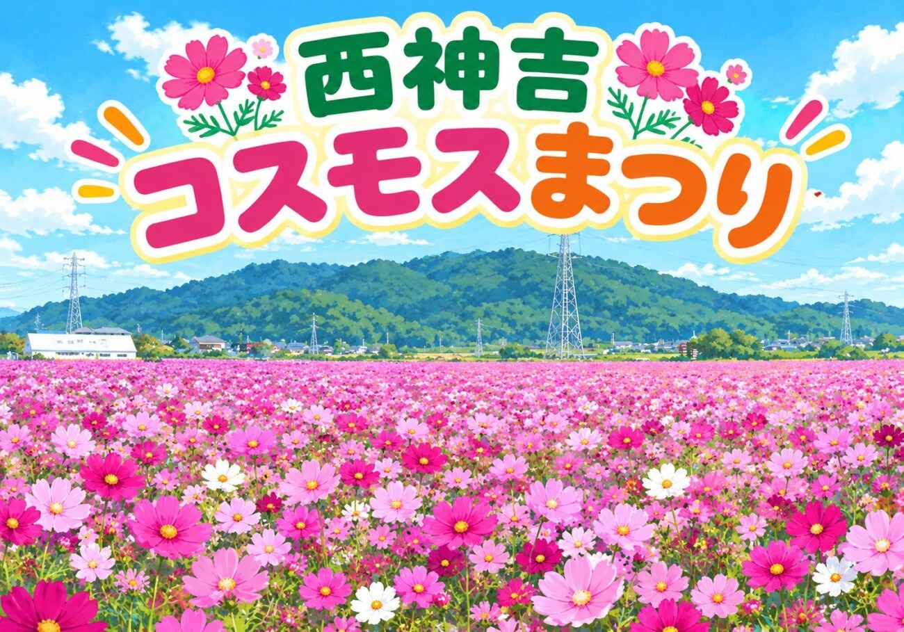 【2026年11月3日開催】「西神吉コスモスまつり」米・農産物の販売も（加古川市西神吉町）
