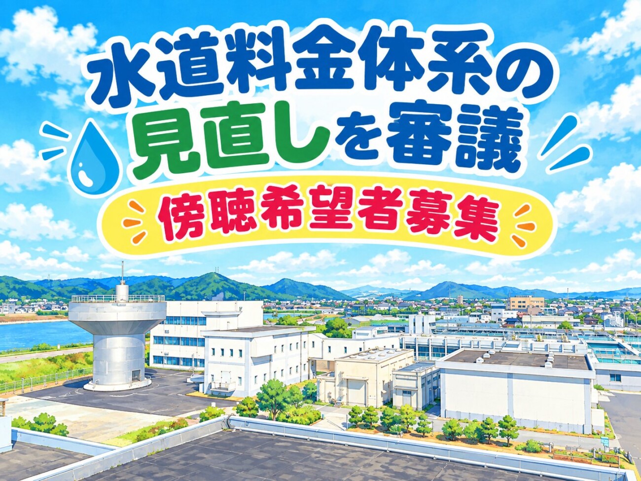 水道料金体系の見直しを審議 傍聴希望者募集 告知画像